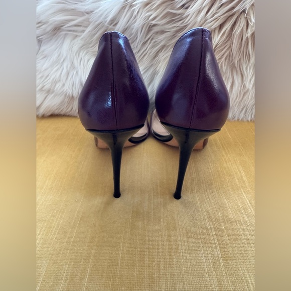 New Lucy Choi London Soho PVC Trimmed Pump Heel * Burgundy Red Black * 38 7.5 - Picture 7 of 10